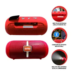 GENERICO - Pack4 Parlante Elegante en Rojo Y+Banderitas Adhesivas