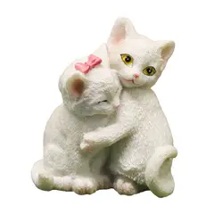 VATYERTY - Figuras de gatos de resina - Escultura coleccionable de pareja de gatos