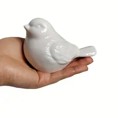 VATYERTY - 1 figura de pájaro de cerámica blanca