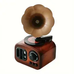 VATYERTY - 1 caja de música clásica retro con forma de fonógrafo