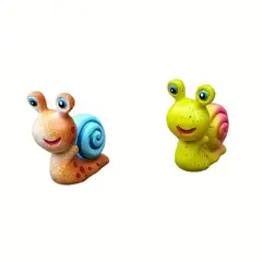 VATYERTY - Juego de 2 adorables adornos de caracoles en miniatura para pareja