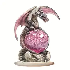 VATYERTY - Plano 2D 1 pieza dragón de cristal bohemio con bola de acrílico 2D