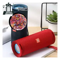 GENERICO - Pack6 Parlante con Conexion en Rojo Y+Ligas de Regalo