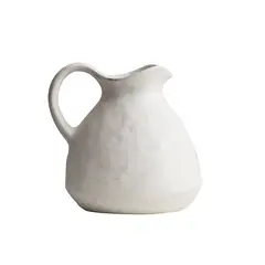 VATYERTY - 1 jarrón rústico de cerámica con asa - Jarra vintage estilo granja