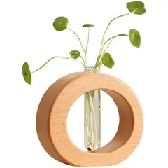 VATYERTY - Elegante jarrón redondo de cristal para flores frescas