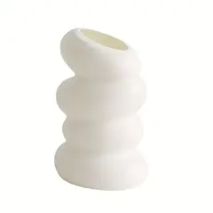 VATYERTY - Elegante jarrón de plástico blanco en espiral de inspiración nórdica