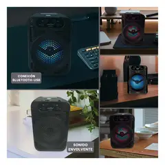 GENERICO - Pack6 Altavoz Resistente de 4pulg en Negro Y+Regalo Stickers