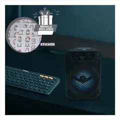 GENERICO - Pack12 Altavoz Facil de Llevar Negro 4pulg Y+Regalo Stickers