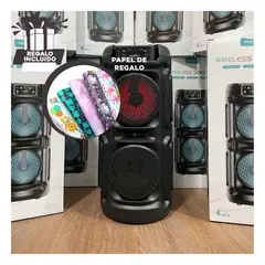 GENERICO - Parlante de 4 pulg para Transporte Negro Y+Papel de Regalo