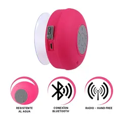 GENERICO - Pack4 Speaker con Proteccion Rosado Y+Banderitas Adhesivas