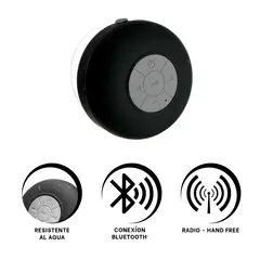 GENERICO - Pack6 Altavoz para Bano de Color Negro Y+Papel de Regalo