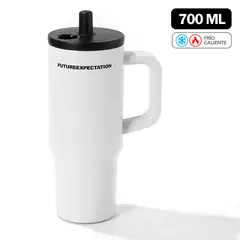KELLER - Vaso Térmico de Acero Inoxidable con Sorbete 700 ML Blanco Y84