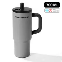 KELLER - Vaso Térmico de Acero Inoxidable con Sorbete 700 ML Plomo Y84