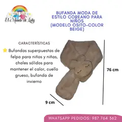 GENERICO - Bufanda Kawaii estilo coreano para niñas