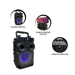 GENERICO - Pack4 Parlante Inalambrico en Negro Y+Banderitas Adhesivas