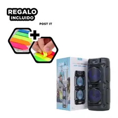 GENERICO - Pack6 Parlante Practico en Negro Y+Banderitas Adhesivas