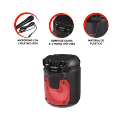 GENERICO - Pack6 Bocina Compacto Robusto Practcio en Color Rojo