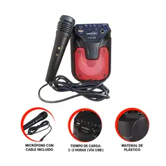 GENERICO - Pack6 Bocina Estable de 3 pulg en Rojo Y+Papel de Regalo