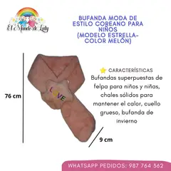 GENERICO - Bufanda Kawaii estilo coreano para niñas