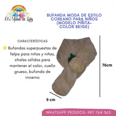 GENERICO - Bufanda Kawaii estilo coreano para niñas