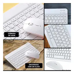 GENERICO - Pack6 Combo Teclado y Raton Blanco Y+Regalo Stickers