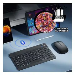 GENERICO - Pack12 Combo Teclado y Raton Negro Y+Ligas de Regalo