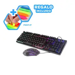 GENERICO - Pack de Teclado y Mouse HA855C Y+Post-it Adhesivos