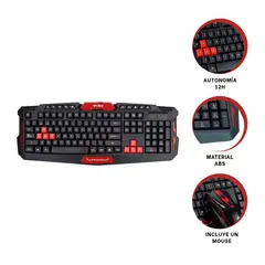 GENERICO - Pack2 Teclado Ergonomicos en Negro Y+Banderitas Adhesivas
