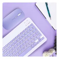 GENERICO - Pack4 Paquete Mouse y Kerboard Lila Y+Regalo Stickers