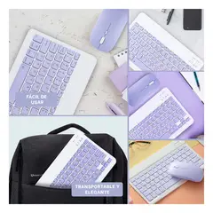 GENERICO - Pack6 Kit Raton y Teclado de Color Lila Y+Regalo Stickers