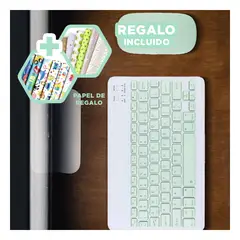 GENERICO - Paquete Mouse y Kerboard para Laptop Verde Y+Papel de Regalo