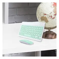 GENERICO - Pack4 Paquete de Mouse y Teclado Verde Y+Regalo Agendita