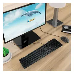 GENERICO - Pack4 Teclado USB Buytiti Color Negro Y+Banderitas Adhesivas