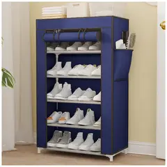 KELLER - Zapatero Organizador 5 Niveles Desmontable de Tela Azul QQ3