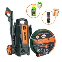 TRUPER - Hidrolavadora Eléctrica 1500PSI + Manguera 15m + Shampu + Silicona