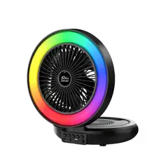 RYBIU IMPORT - Parlante Portatil con Ventilador Incorporado en Tono Negro