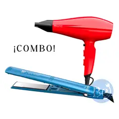 GAMA - Combo Alisadora Blue Titanio BECHS0000002426 y Secador Brilliant