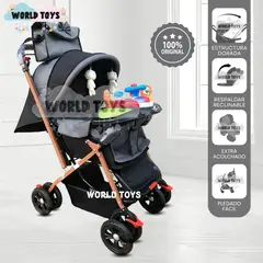 BABY - Coche Cuna con Bolso Pañalero «SHABERT GOLD» Gray