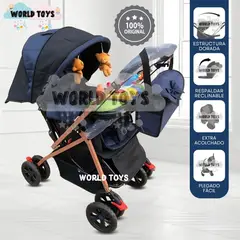 BABY - Coche Cuna con Bolso Pañalero «SHABERT GOLD» Dark Blue