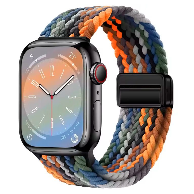 Correa de Nylon Trenzado 49mm Apple Watch Ultra 2 Magnético Arcoiris