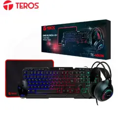 Teros - KIT GAMER TE-4063N TECLADO MULTIMEDIA MOUSE HEADSET PAD MOUSE