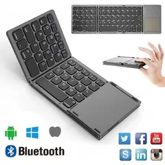 GENERICO - Teclado Bluetooth para Celular Tablet Touchpad Recargable Plegable