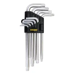 GENERICO - Juego Llaves Torx L x 9 Pzas Largas Crossmaster (T10-T50) - Gris