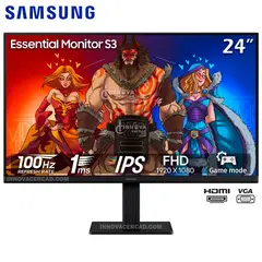 SAMSUNG - Monitor Plano Essential S3 De 24 pulgadas IPS Fhd 1920 X 1080, 100HZ