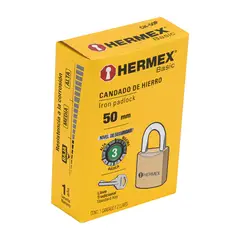 HERMEX - Candado de hierro color latón 50 mm corto caja - 23519