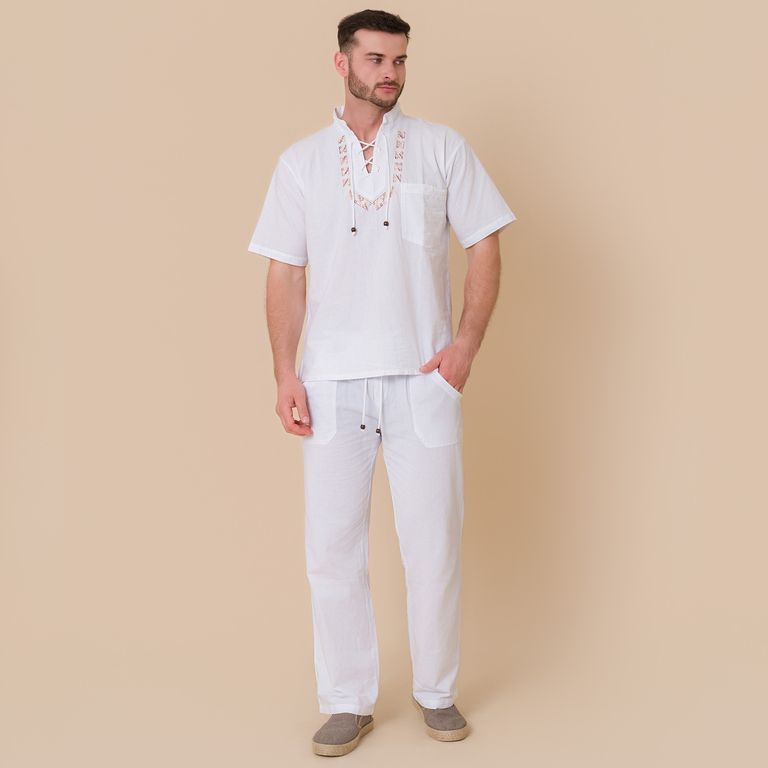 Camisa Blanca Manga Corta Hombre