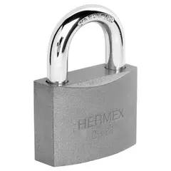 HERMEX - Candado de hierro 63 mm gancho corto en caja - 43801