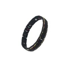 GENERICO - Pulsera Biomagnética de Acero Inoxidable - Negro