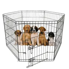 GENERICO - REJA CERCO PARA MASCOTAS 60x60CM x 6 PIEZAS