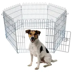 GENERICO - REJA CERCO PARA MASCOTAS 60x60CM x 6 PIEZAS